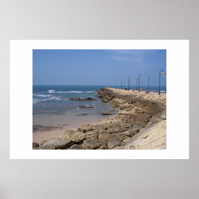 Sea wall walk, Rota Spain Poster (Front)