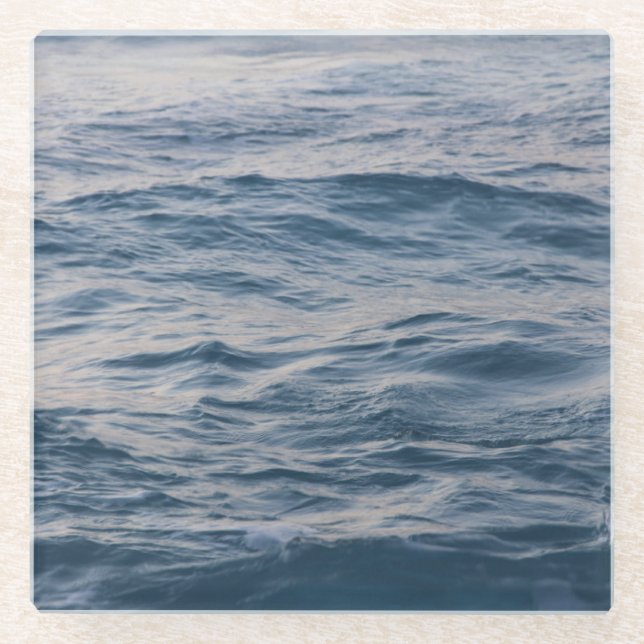 Sea water closeup  glass coaster (Front)
