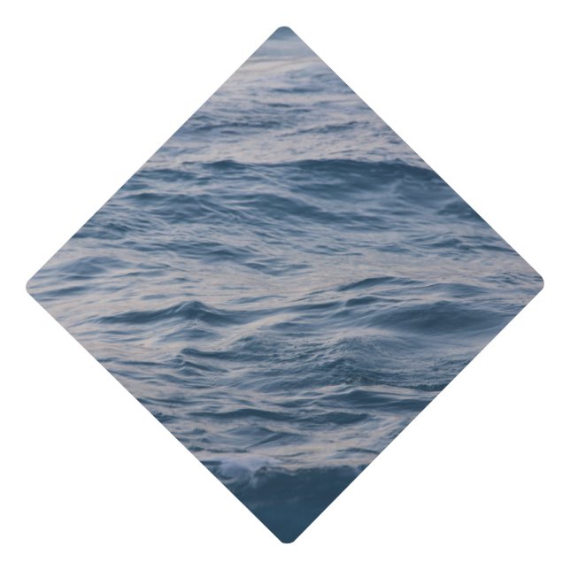 Sea water closeup graduation cap topper (Front)