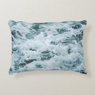 SEA WATER ON FOCUS PHOTOGRAPHY ACCENT PILLOW
