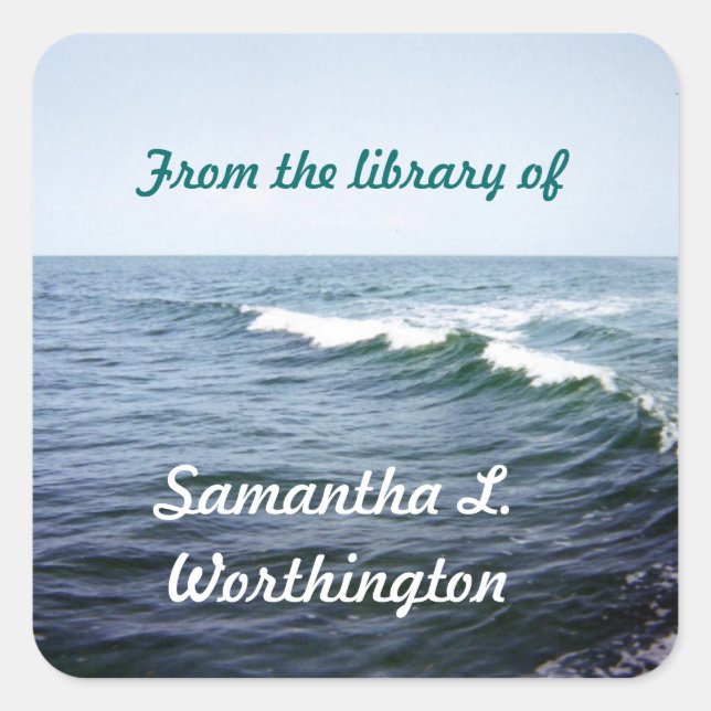Sea Water Personalized Square Sticker (Front)