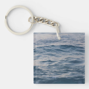 Sea Water Ripple Close-Up Photo Keychain