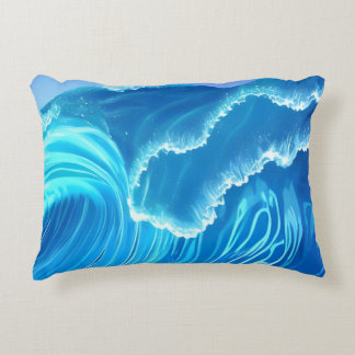 Sea wave design - Flowing Wave  Accent Pillow