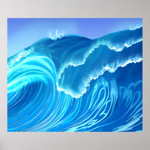 Sea wave design - Flowing Wave  Poster