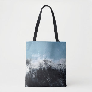 Sea wave: hand-painted design tote bag