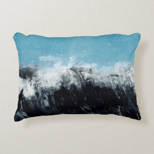 Sea wave. Hand painted illustration Accent Pillow