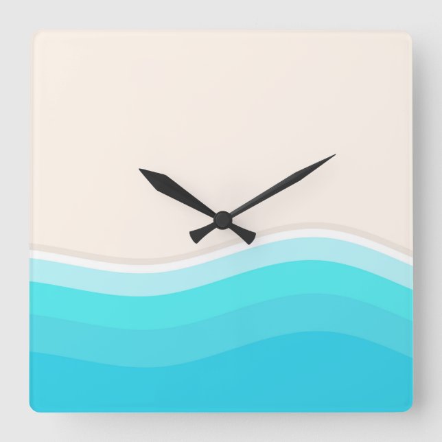 Sea wave on the beach. square wall clock (Front)