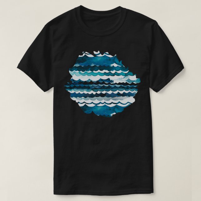 Sea waves Aqua T-Shirt (Design Front)