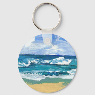 Sea Waves at Play - CricketDiane Ocean Art Keychain