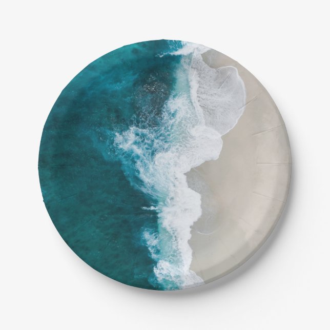 Sea Waves - Maldives Shore Paper Plate (Front)