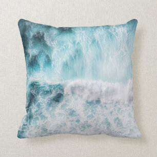 Sea waves photography #2 throw pillow