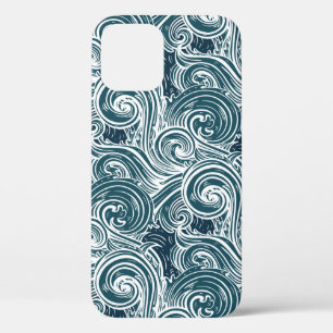 Sea waves seamless pattern iPhone 12 case