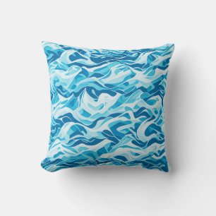 Sea waves Seamless Pattern Throw Pillow