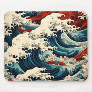 Sea Waves Ukiyo-e Mouse Pad