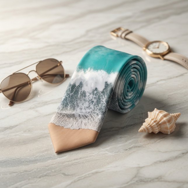 Sea waves wash over the sandy beach tie (Creator Uploaded)