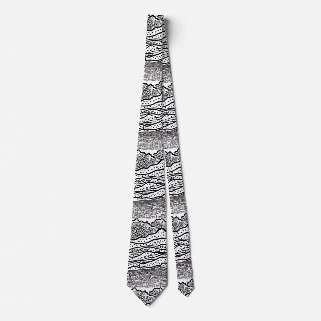 Sea Waves with Stars Tie (Front)
