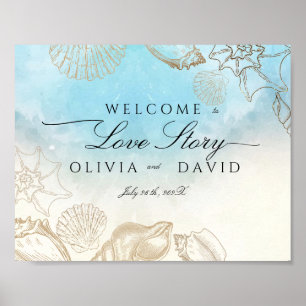 Sea Wedding  Summer  Ocean Beach Welcome Sign