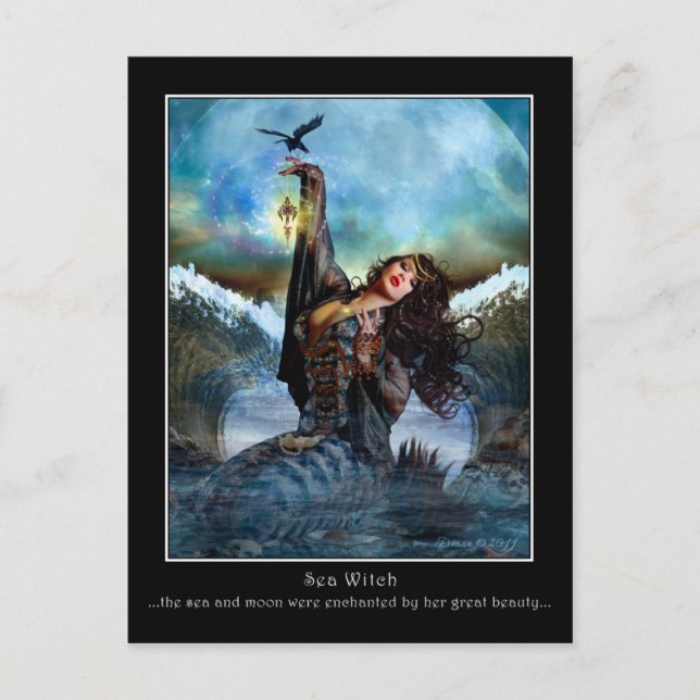 Sea Witch Digital Art Postcard (Front)