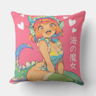 Sea Witch "Umi no Majo" Kawaii Anime Monster Girl Throw Pillow