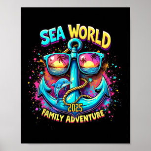 Sea World 2025 Ocean Explorer Memories Family Vaca Poster