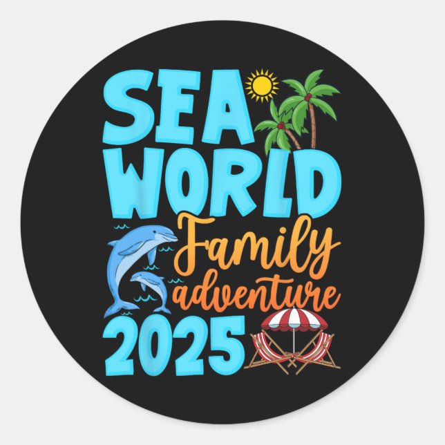 Sea World Dolphin Family Adventure Trip 2025 Sprin Classic Round Sticker (Front)