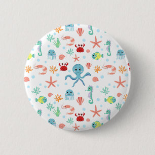 Sea World pattern 2 Inch Round Button