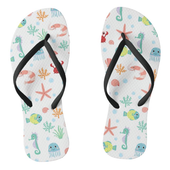 Sea World pattern Flip Flops (Footbed)