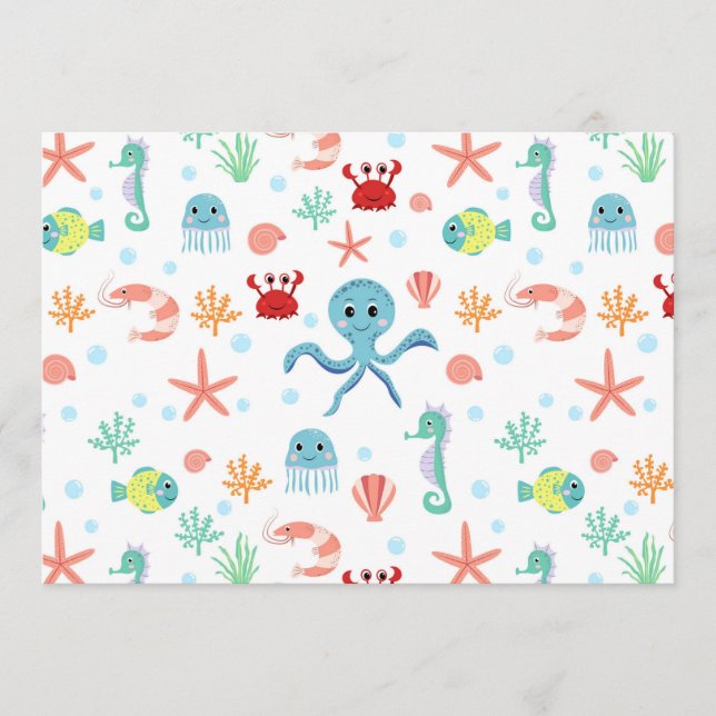 Sea World pattern Menu (Front)