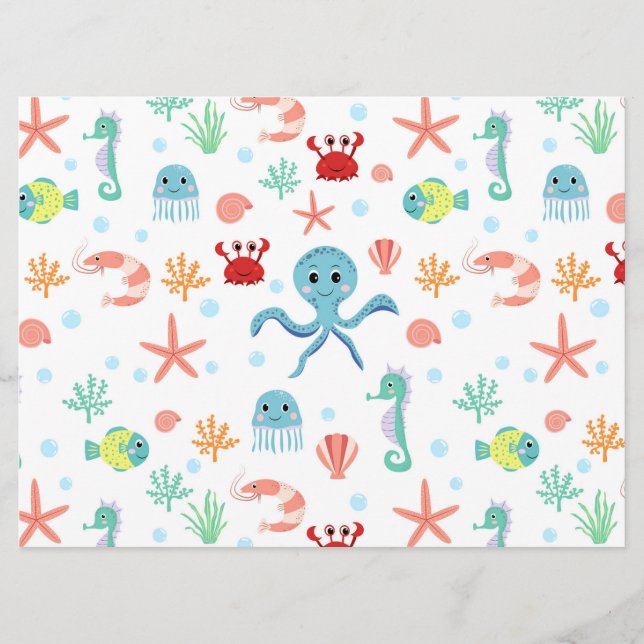 Sea World pattern Menu (Front)