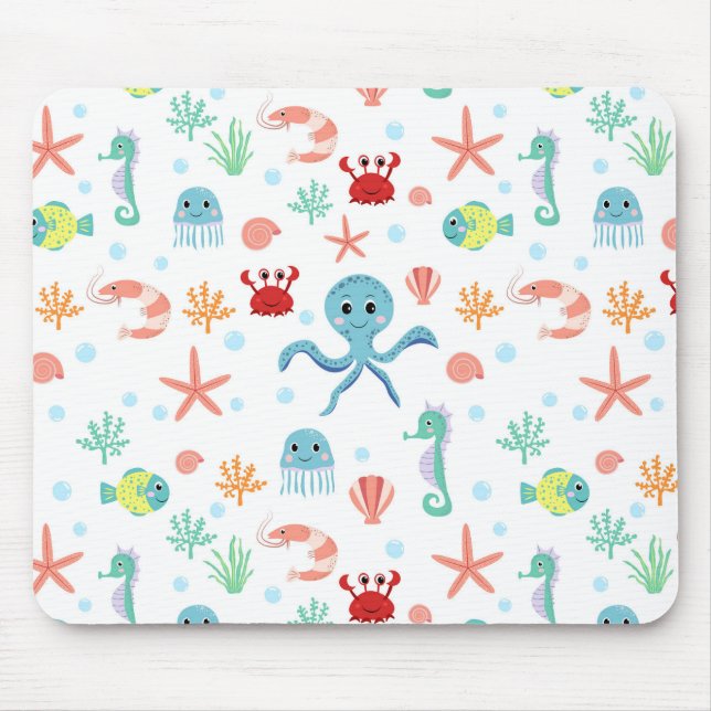 Sea World pattern Mouse Pad (Front)