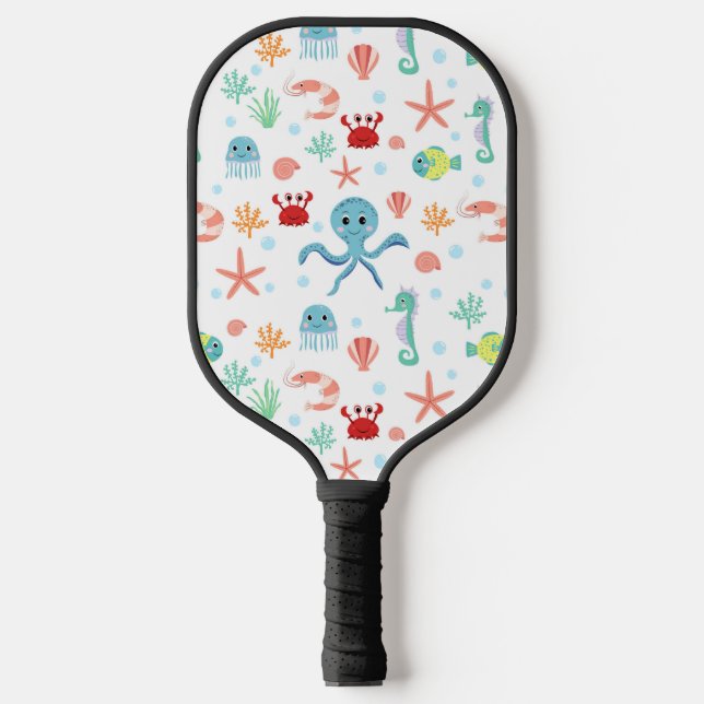 Sea World pattern Pickleball Paddle (Front)