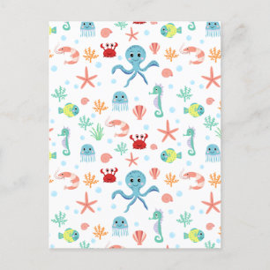 Sea World pattern Postcard
