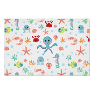 Sea World pattern Poster