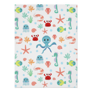 Sea World pattern Poster