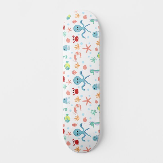 Sea World pattern Skateboard (Front)