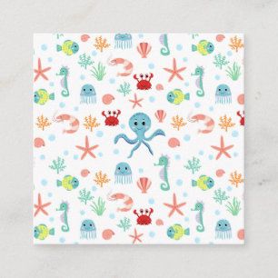 Sea World pattern Square Business Card