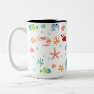 Sea World pattern Two-Tone Coffee Mug