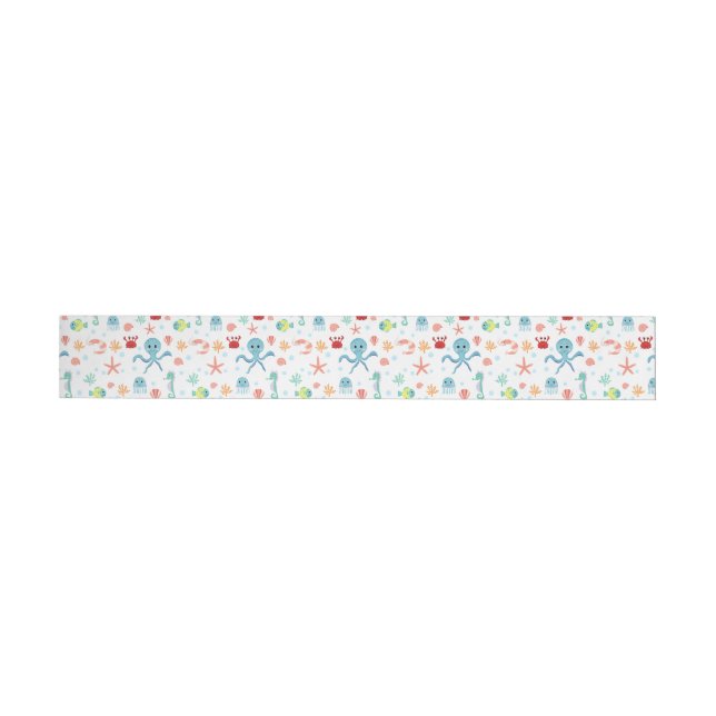 Sea World pattern Wraparound Address Label (Individual)