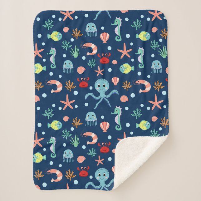 Sea World Sherpa Blanket (Front)