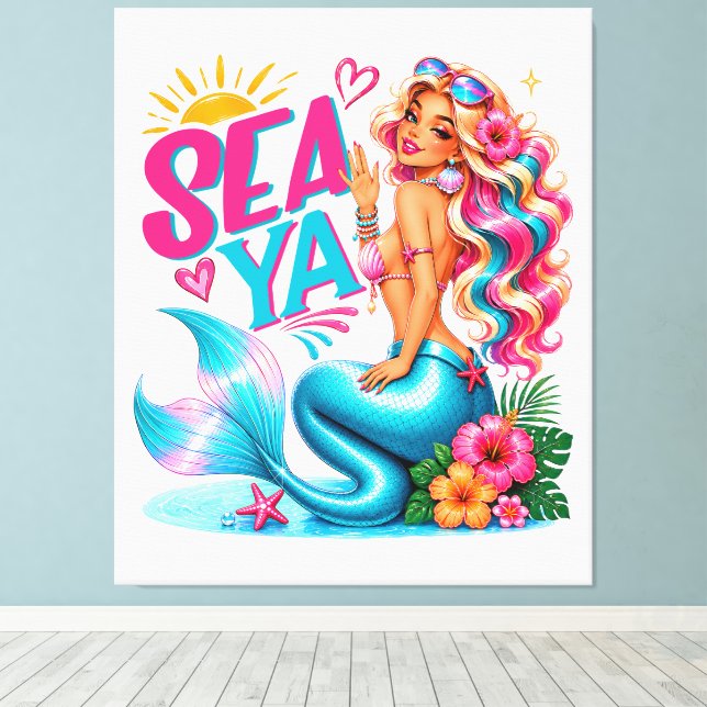 Sea Ya-100% Customizable Wrapped Canvas (Gloss) (Insitu(Wood Floor))