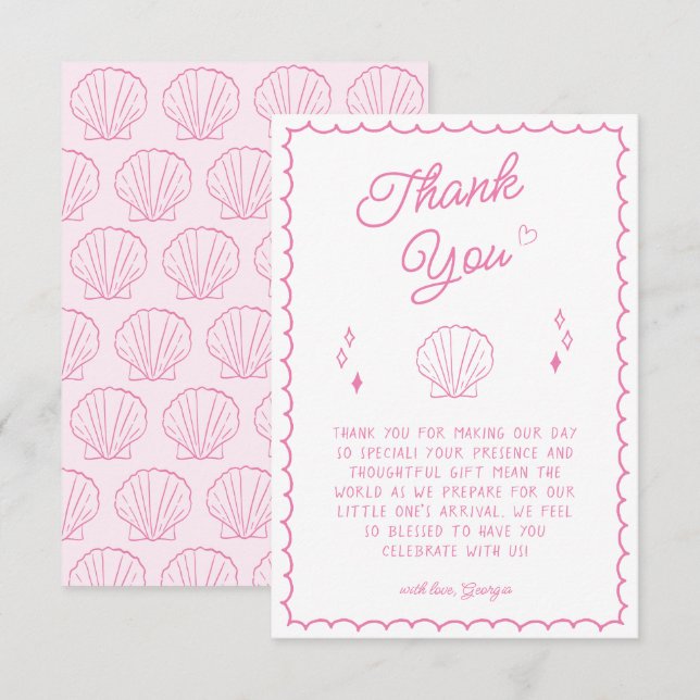 Sea You Bientôt Baby shower Carte de remerciements (Devant / Derrière)