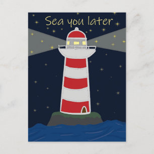 Sea you later lighthouse postcard postcrossing
