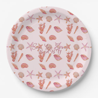 Sea You Soon Baby Beach Coastal Baby Shower Paper Plate