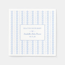 Sea You Soon Baby! Blue Coastal Beach Baby Shower