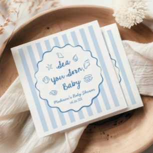 Sea You Soon Baby Coastal Baby Shower Napkin