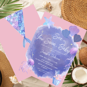 Sea You Soon Baby Ocean Themed Baby Shower Invitation