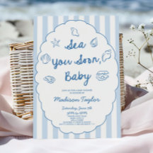 Sea You Soon, Baby Seashell Coastal Baby Shower