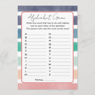 Sea You Soon Baby Shower Alphabet Game Invitation