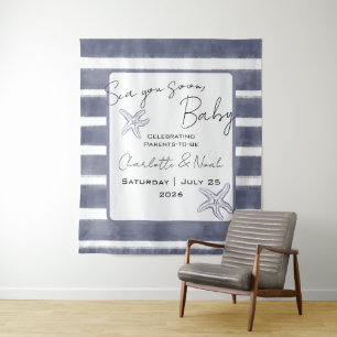 Sea You Soon Baby Shower Horizontal Backdrop Tapestry
