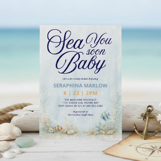 Sea You Soon Baby Shower Invitation